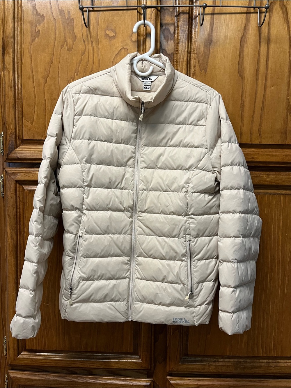 Eddie Bauer Women's Light Cream Packable Puffer Jacket